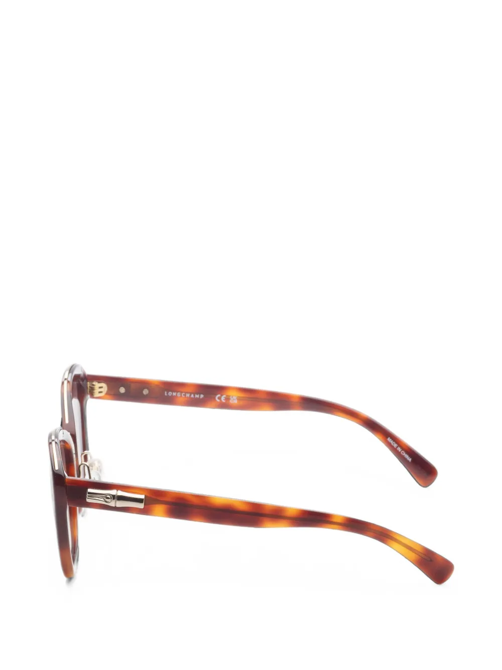 Longchamp Zonnebril met cat-eye montuur Bruin