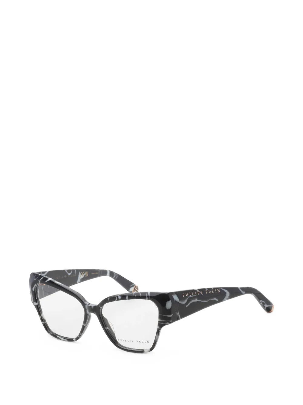 Philipp Plein Eyewear marbled-effect cat-eye glasses - Nero