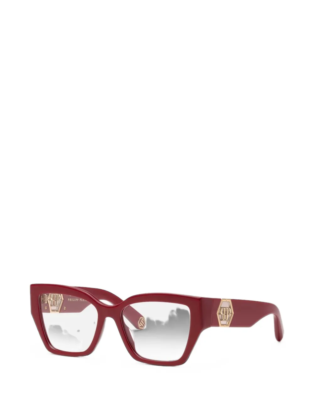 Philipp Plein Eyewear Bril met cat-eye montuur en logoplakkaat Rood