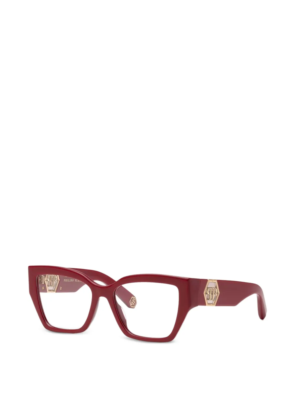 Philipp Plein Eyewear logo-plaque cat-eye frame glasses · 47