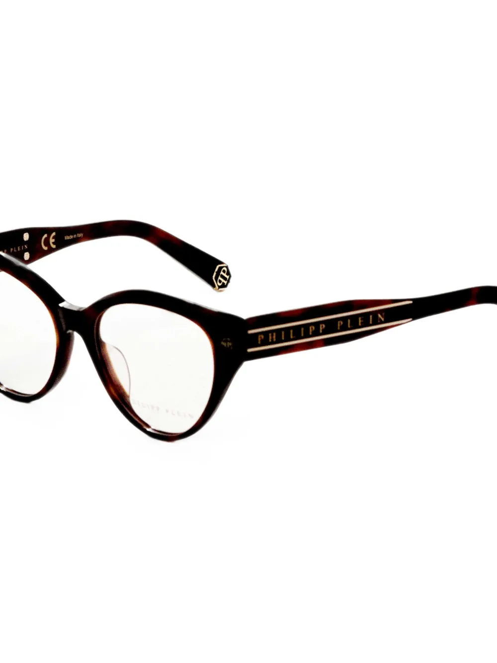 Philipp Plein Eyewear Bril met schildpadschild-effect Bruin