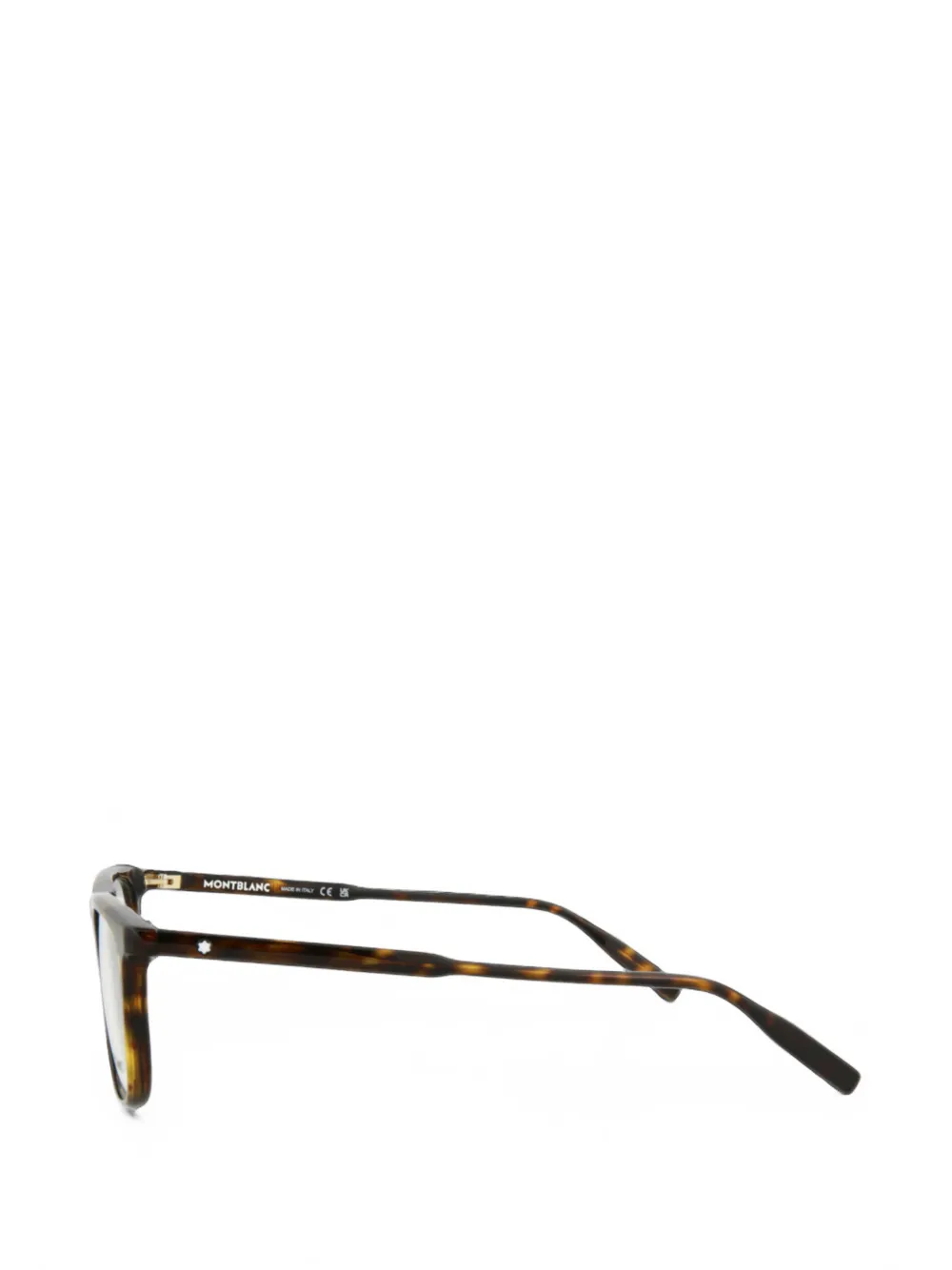 Montblanc Bril met rechthoekig montuur en schildpadschild montuur Bruin