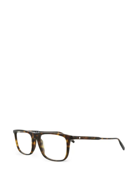 Montblanc tortoiseshell-effect rectangle-frame glasses