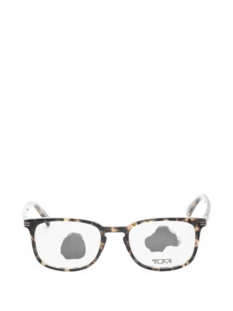 Tumi tortoiseshell-effect square-frame glasses