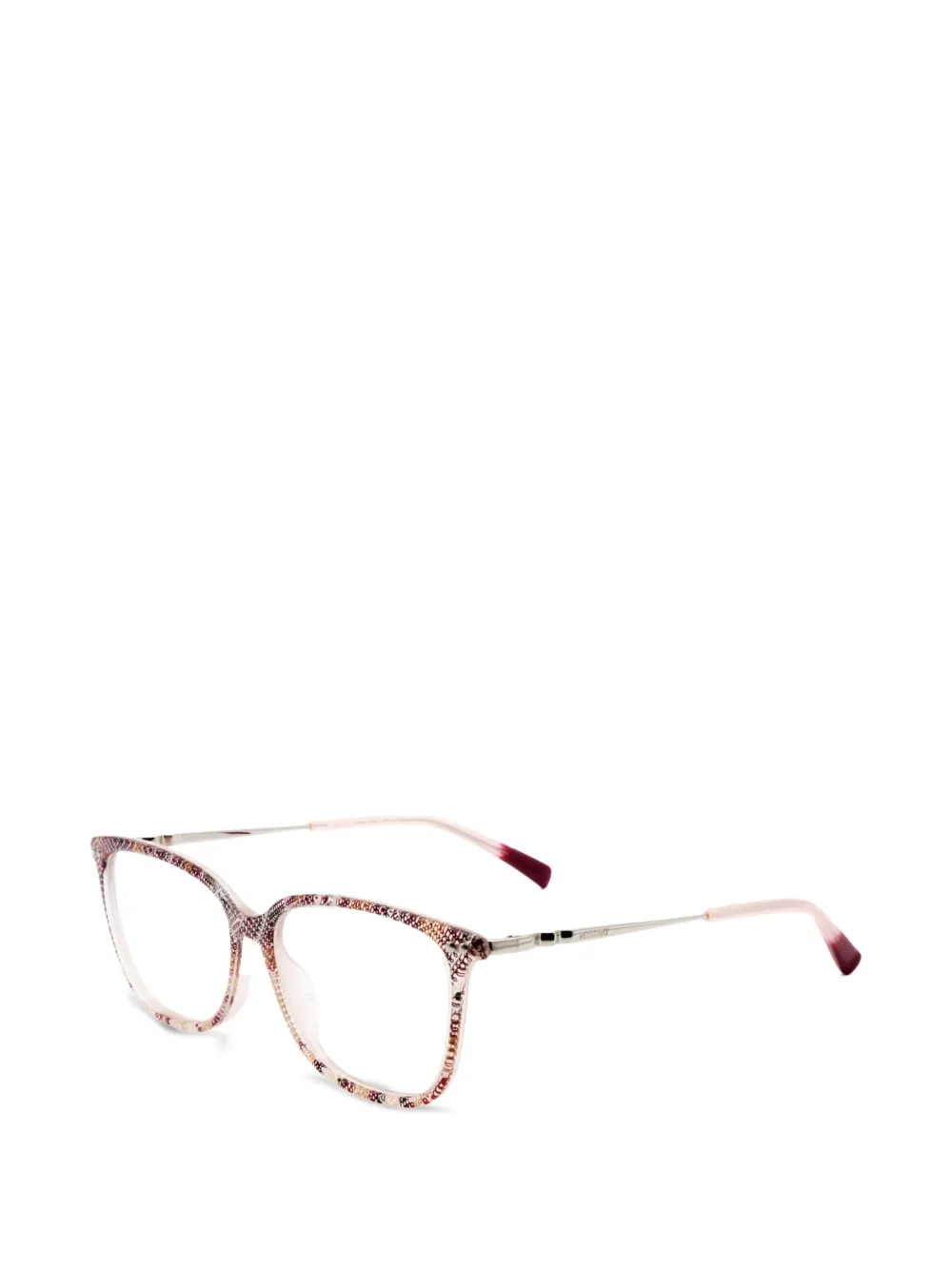 MISSONI EYEWEAR zigzag-pattern rectangle-frame glasses - Rosa