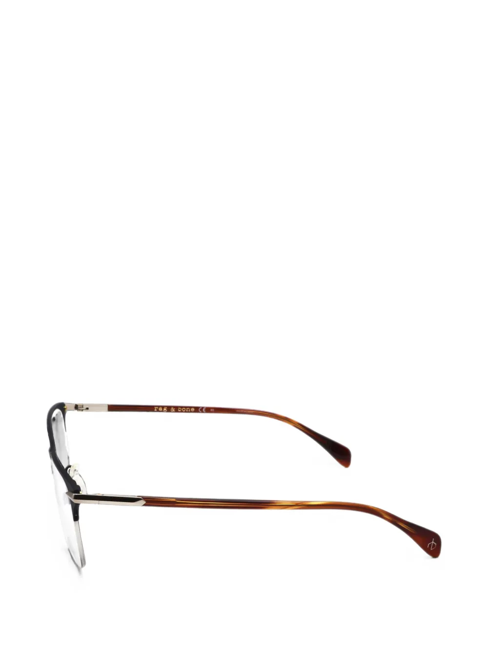 RAG & BONE EYEWEAR Bril met half geometrisch montuur Bruin
