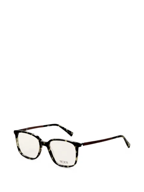 Tumi square-frame tortoiseshell-effect glasses