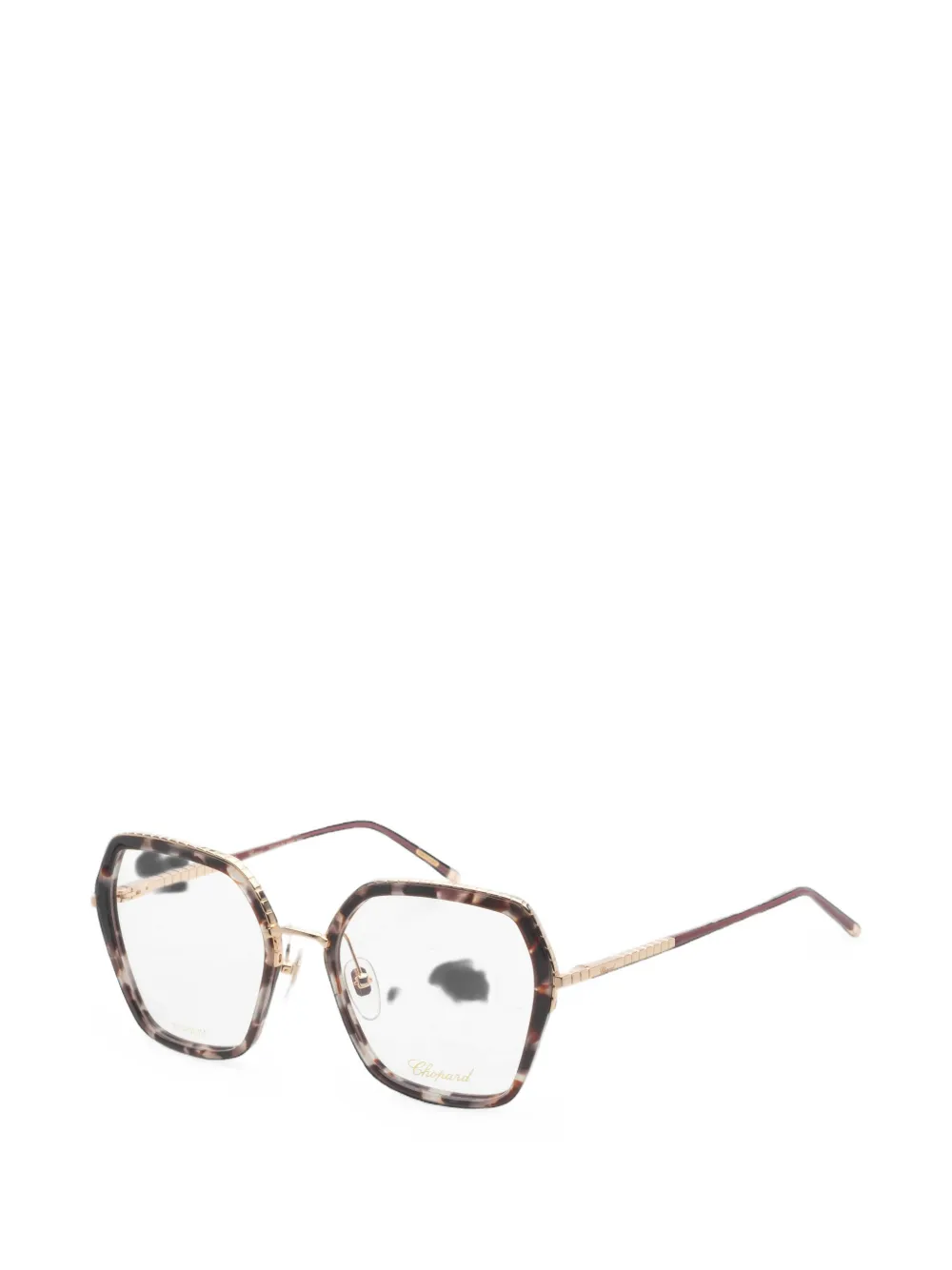 Chopard Tortoiseshell-effect Geometric-frame Glasses In Braun