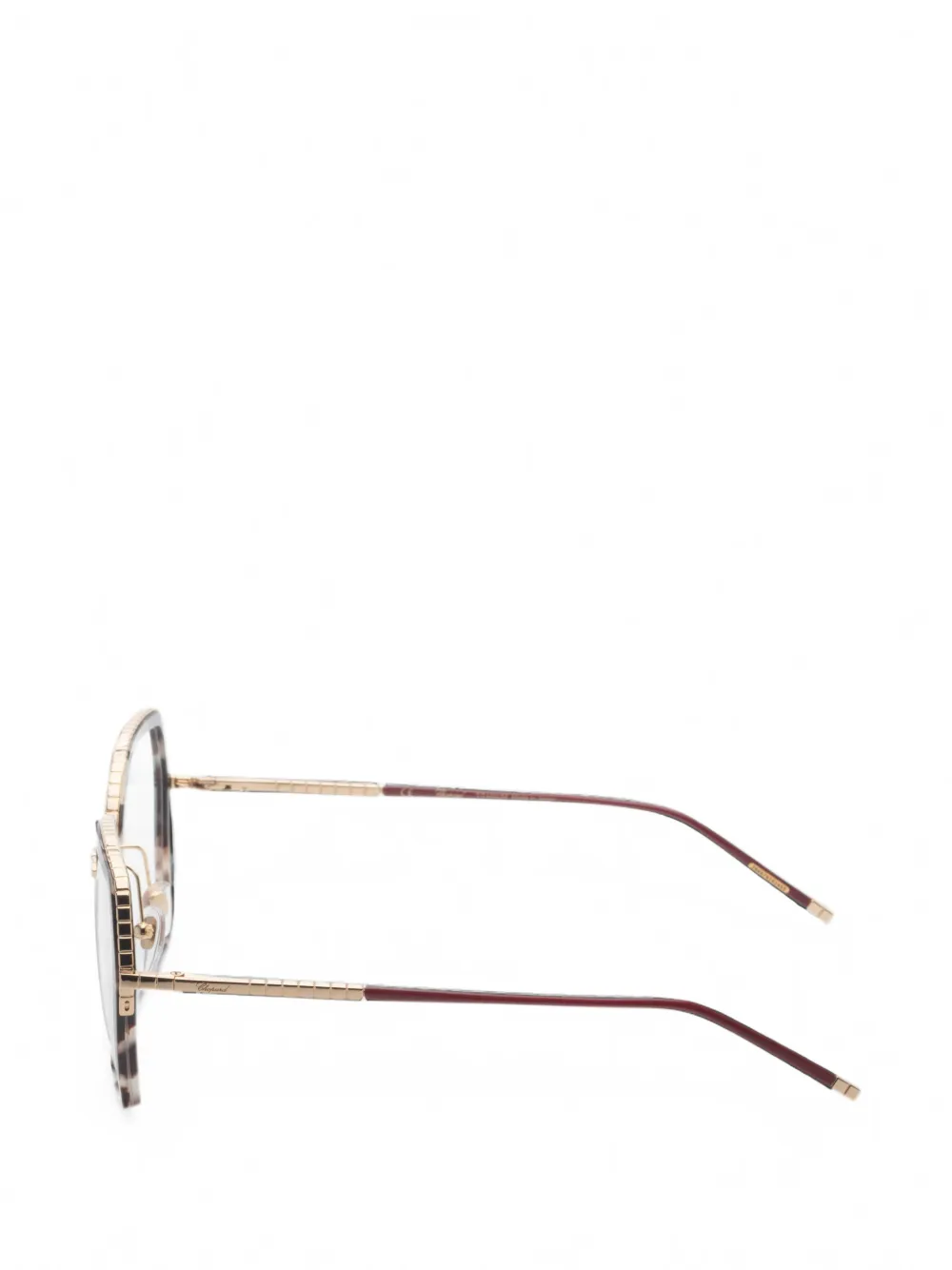 Chopard Tortoiseshell-effect Geometric-frame Glasses in Brown, view 2