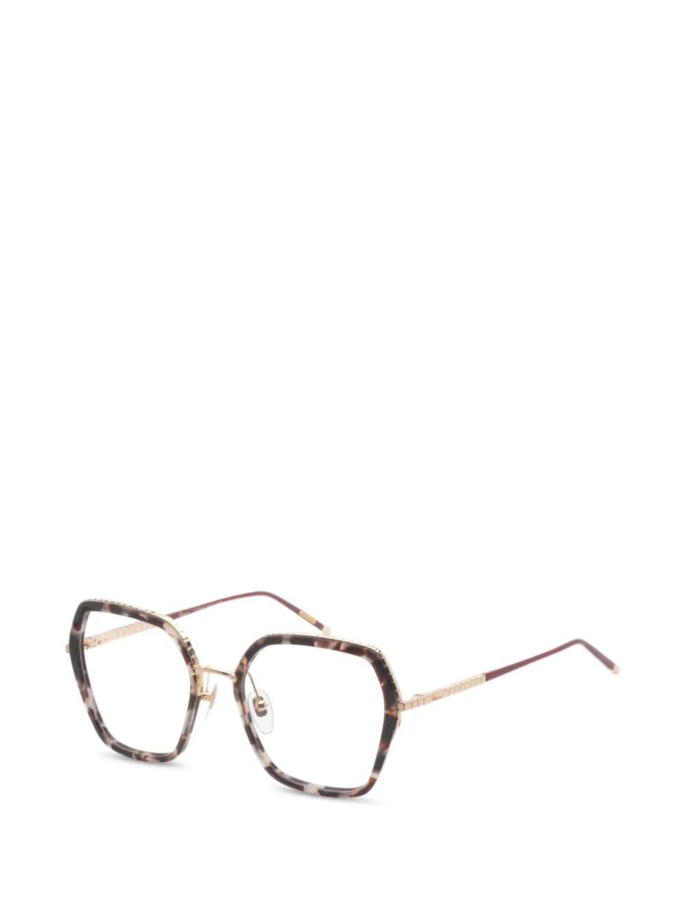 Chopard tortoiseshell-effect geometric-frame glasses