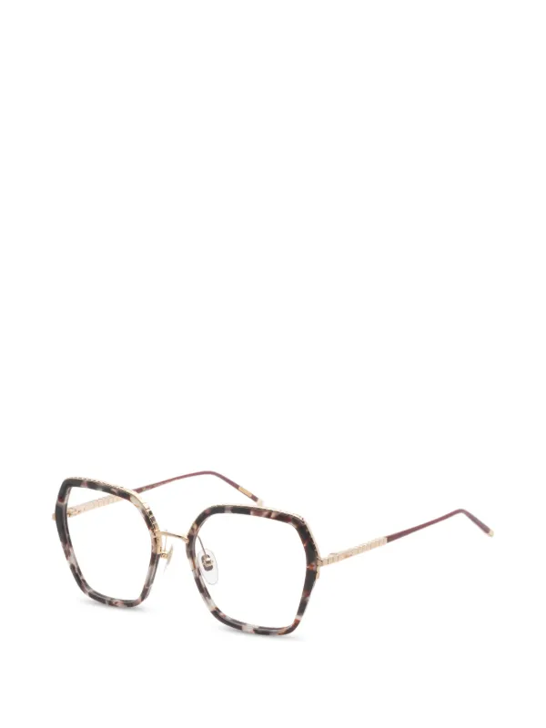 Chopard Tortoiseshell-effect Geometric-frame Glasses in Brown