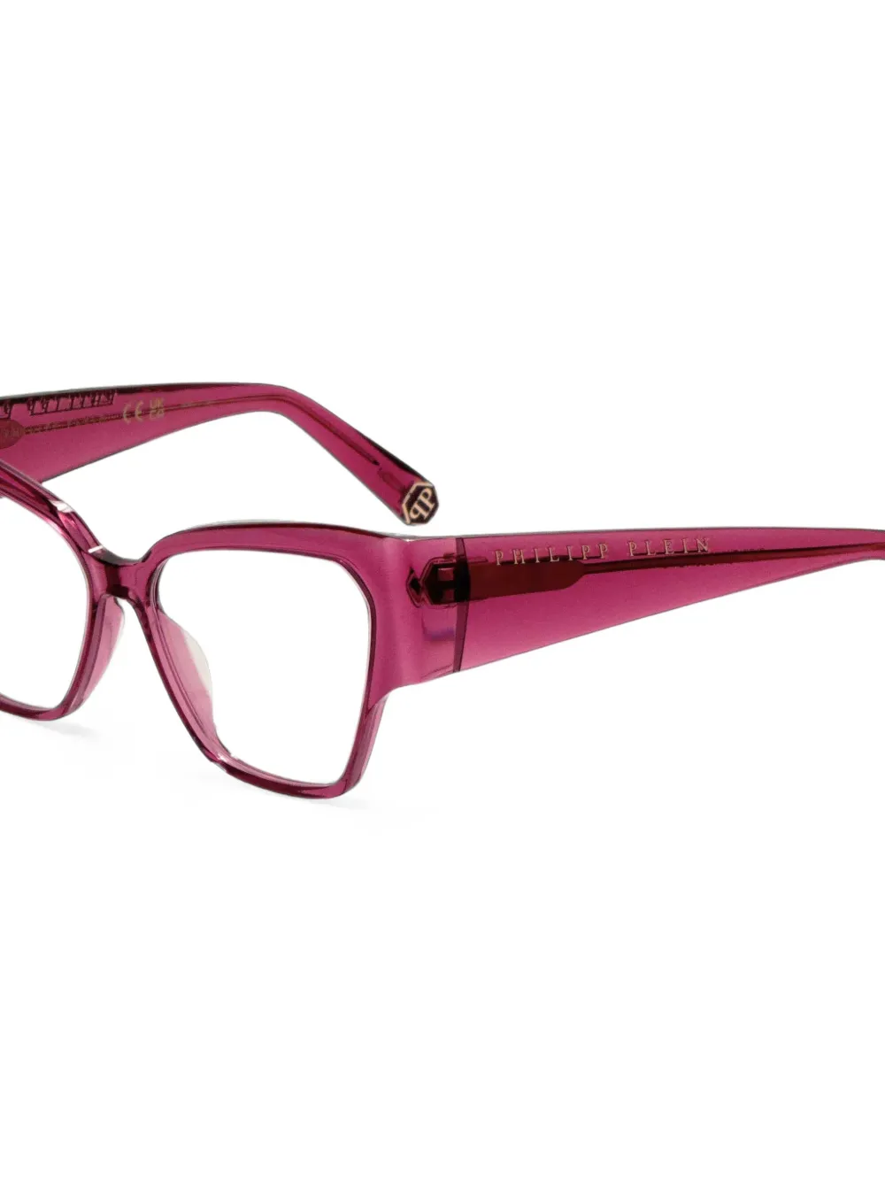 Philipp Plein Eyewear Bril met geometrisch montuur Roze