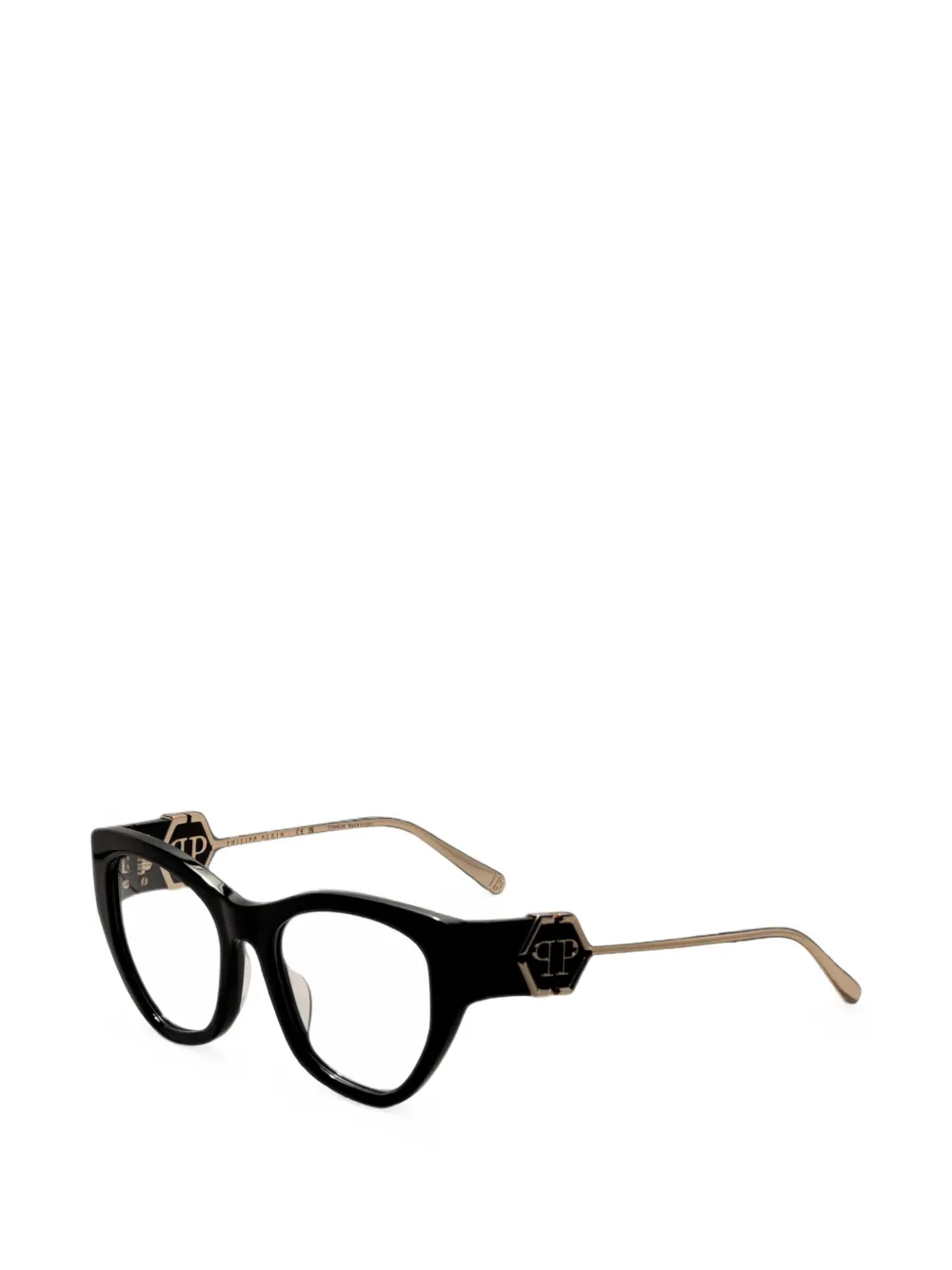 Philipp Plein Eyewear logo-plaque cat-eye glasses - Nero