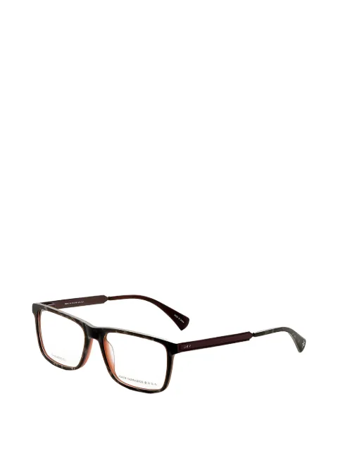 John Varvatos tortoiseshell-effect rectangle-frame glasses