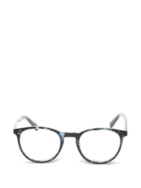 Tumi mottled-effect round-frame glasses