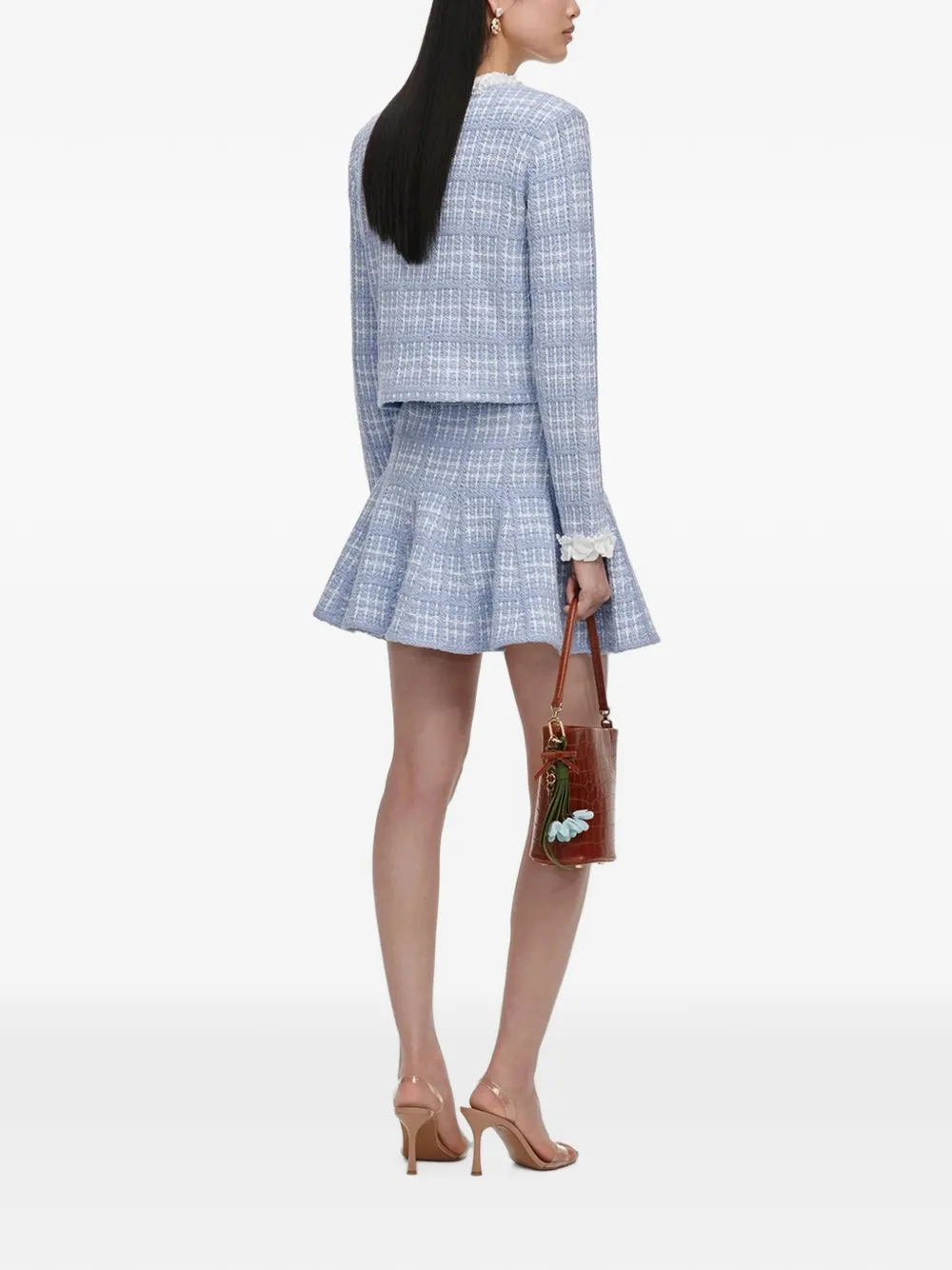 Self-Portrait Geruite mini-rok Blauw
