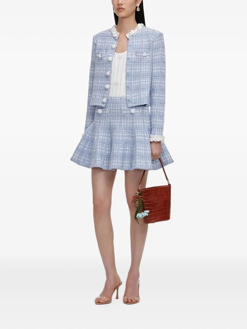 Self-Portrait Geruite mini-rok Blauw