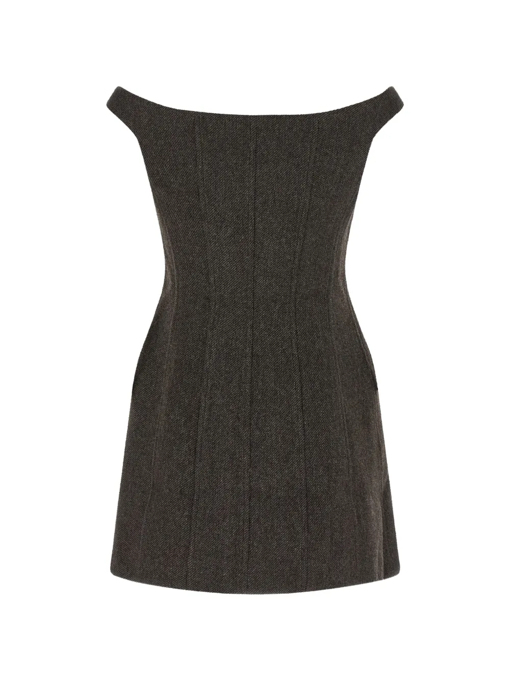 Self-Portrait Off-shoulder mini-jurk Bruin