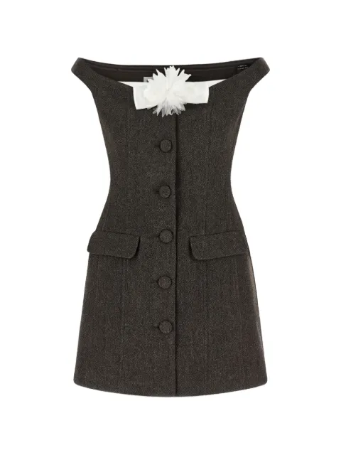 Self-Portrait brown off-shoulder collar mini dress
