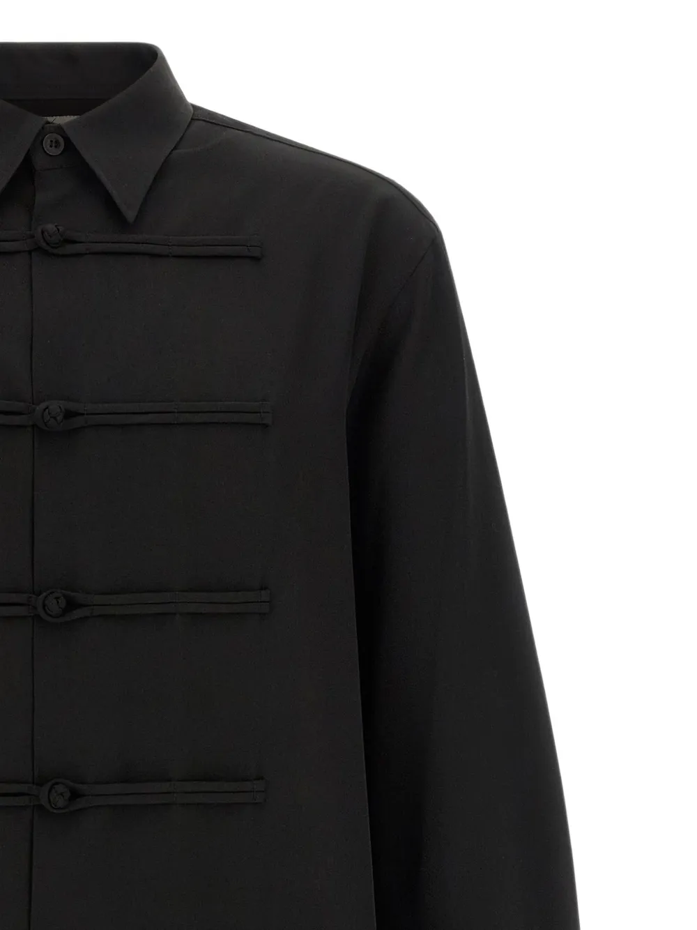 Yohji Yamamoto Overhemd met kikkersluiting Zwart