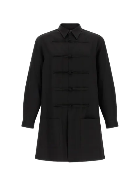Yohji Yamamoto frog-fastening long-line shirt