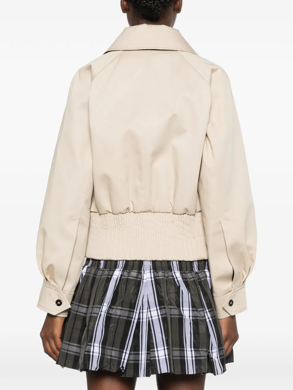 Patou Jack met puntige kraag en ritssluiting Beige