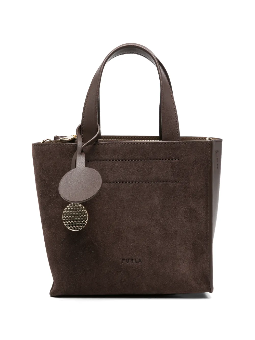 Furla mini leather tote bag - Marrone