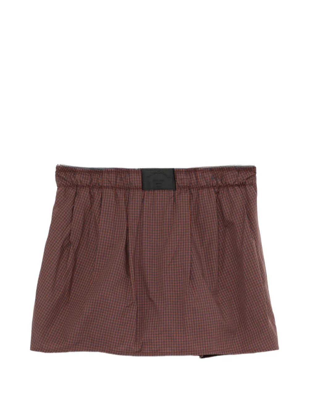Juun.J Geplooide shorts met geruit patroon Bruin