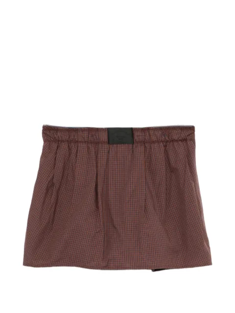 Juun.J shorts con pinzas y cuadros estampados