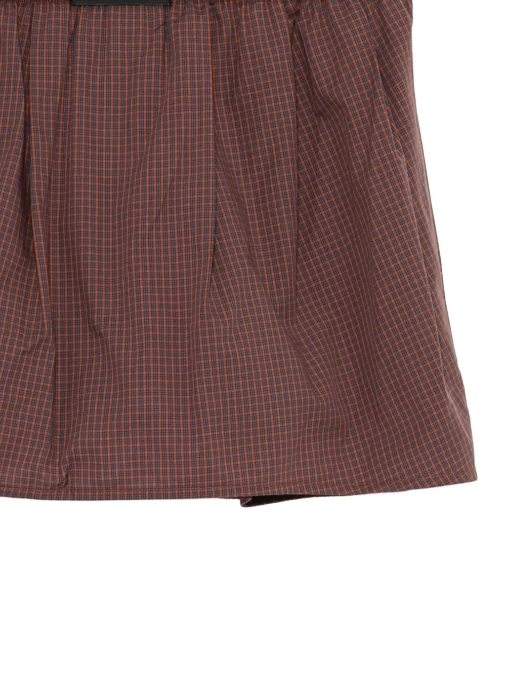 Juun.J Geplooide shorts met geruit patroon Bruin