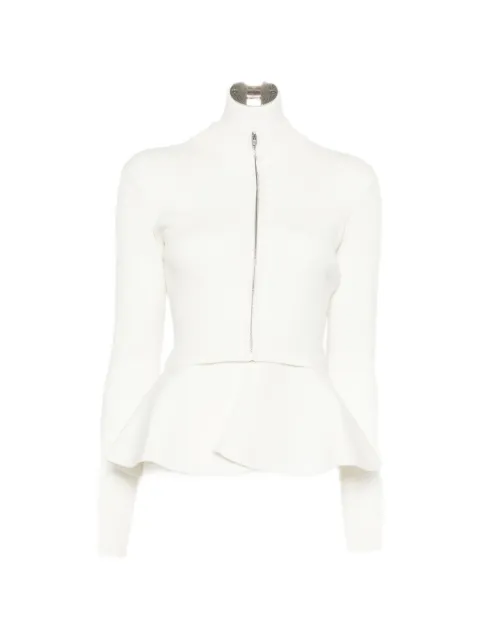 Juun.J peplum zip-up cardigan