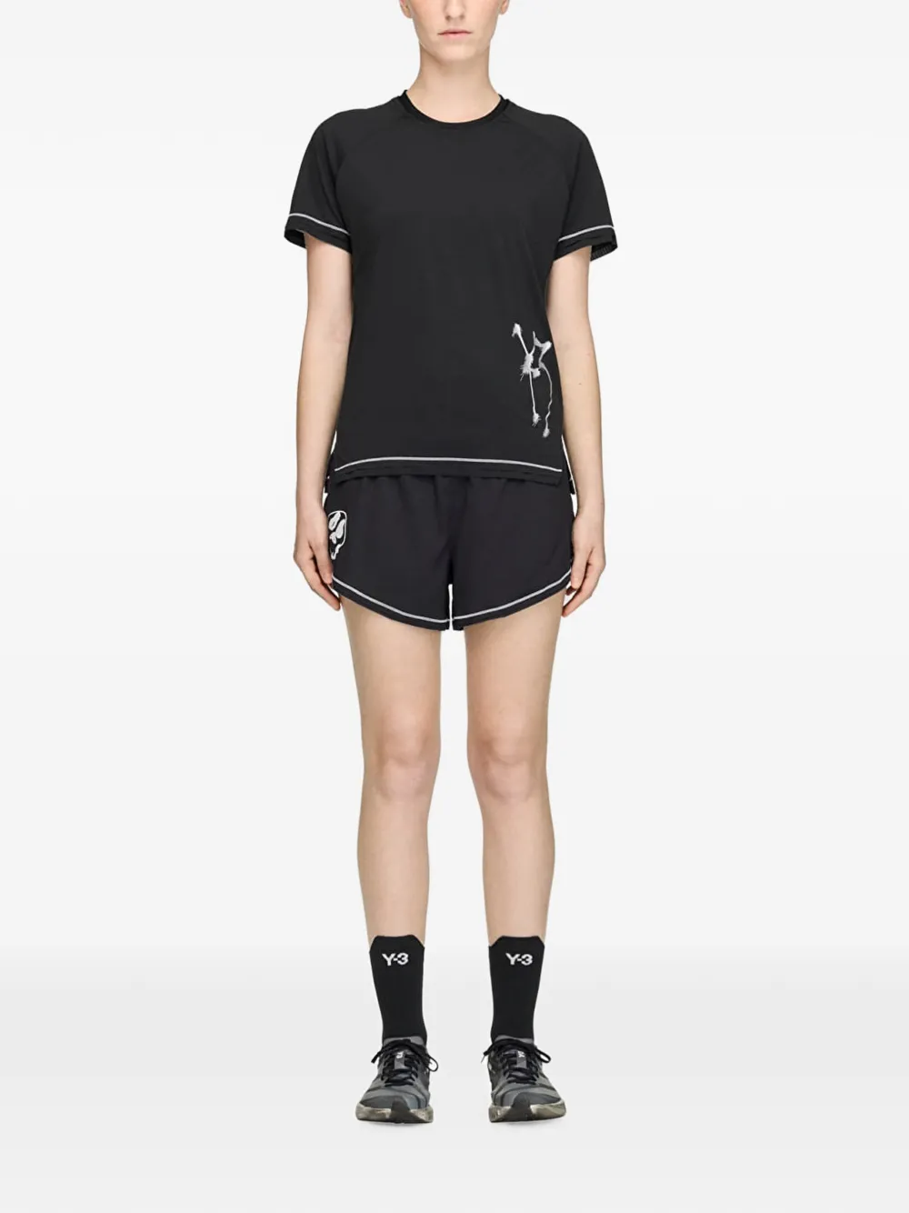 Y-3 Chito shorts met grafische print Zwart