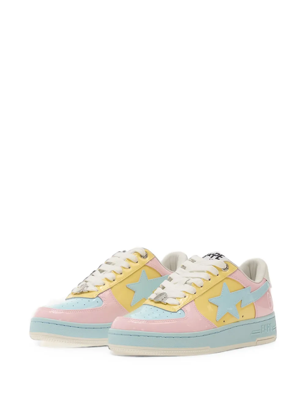 A BATHING APE Sta #6-3 leather sneakers Roze