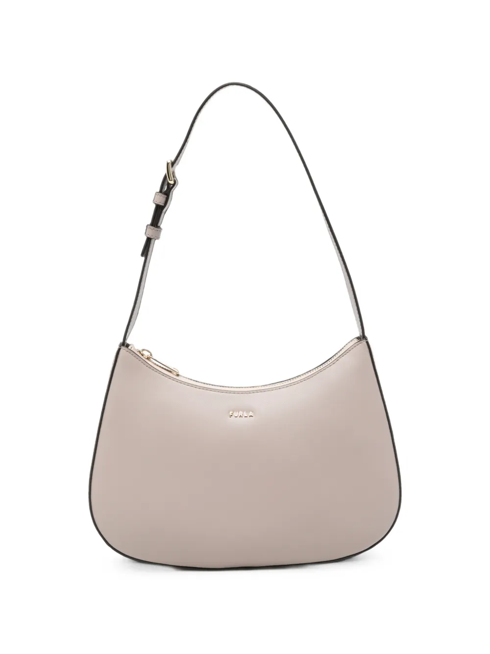Furla Schultertasche mit Logo-Schild - Nude