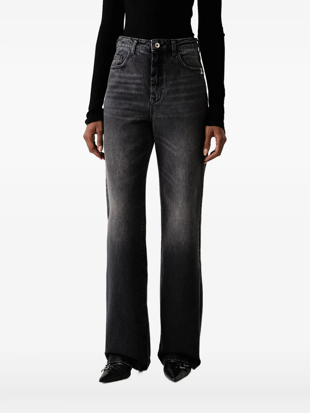 Patrizia Pepe faded straight-leg jeans - Grigio