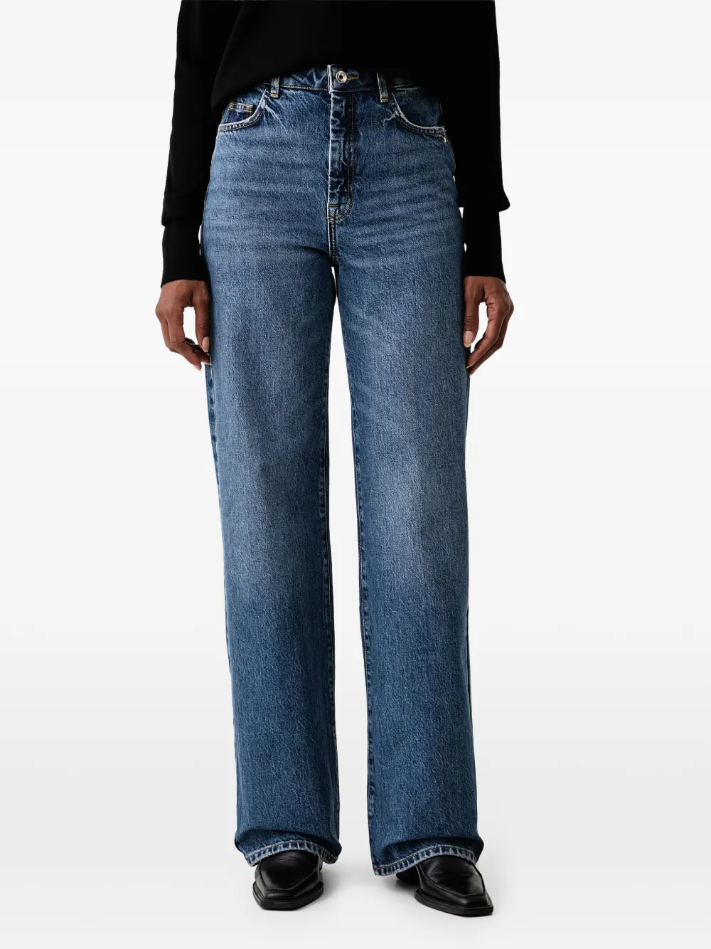 Patrizia Pepe faded straight-leg jeans - Blu