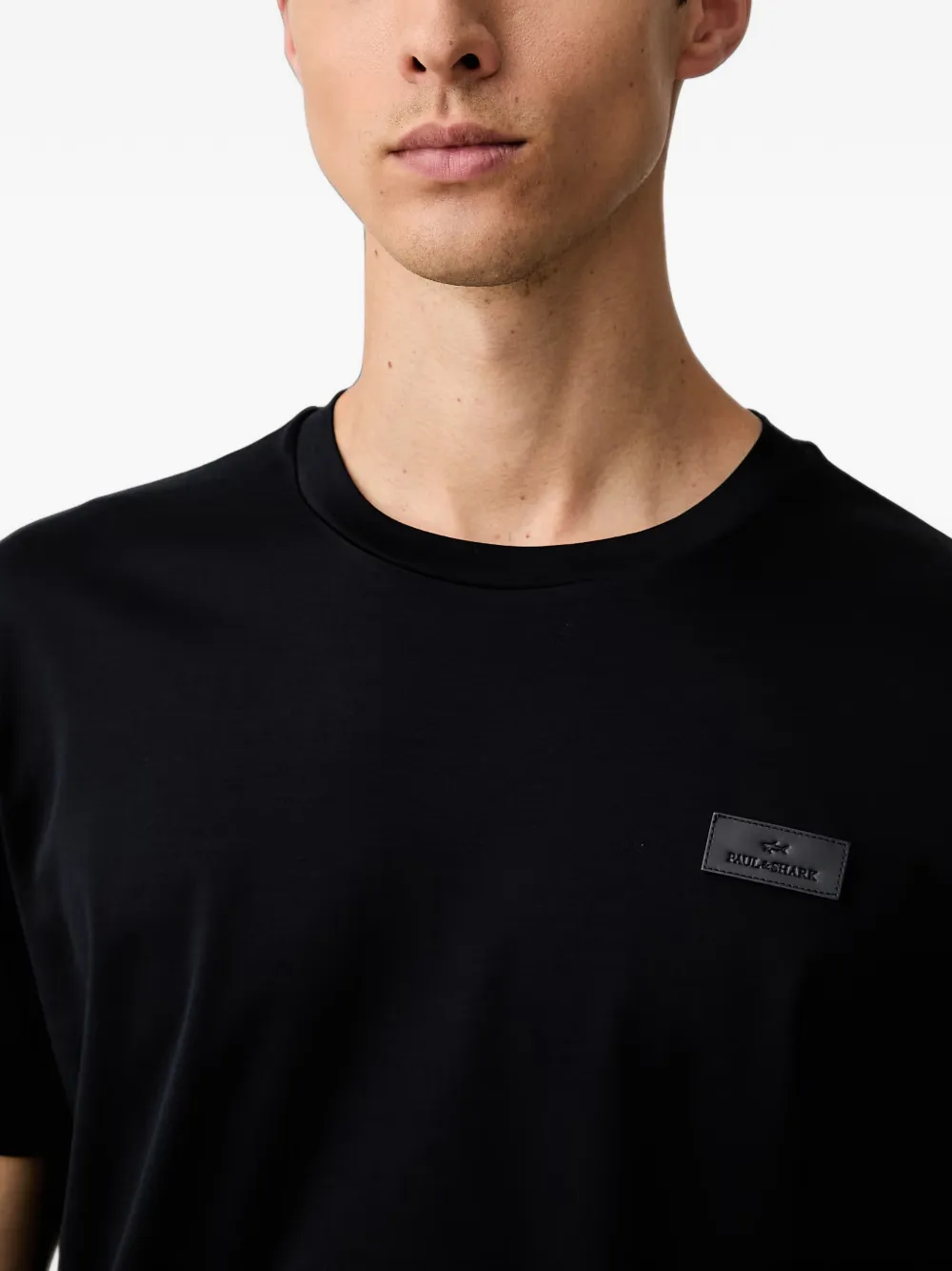 Paul & Shark T-shirt met logopatch Zwart
