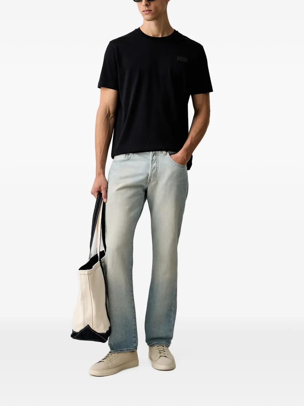 Paul & Shark T-shirt met logopatch Zwart