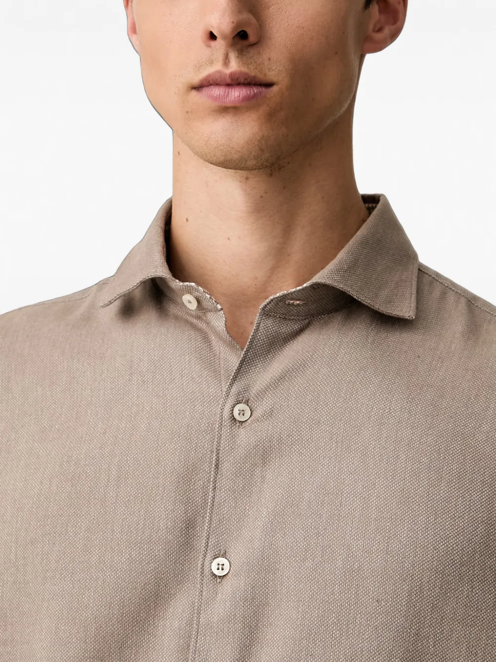 Paul & Shark Overhemd met pied-de-poule print en manchetten Bruin