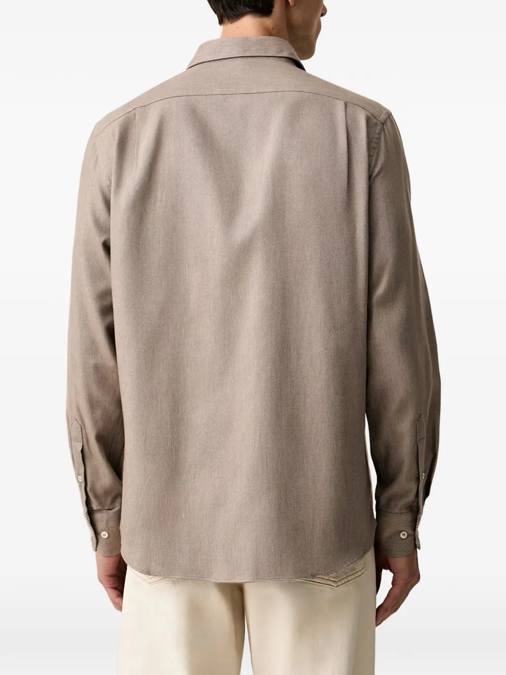 Paul & Shark Overhemd met pied-de-poule print en manchetten Bruin