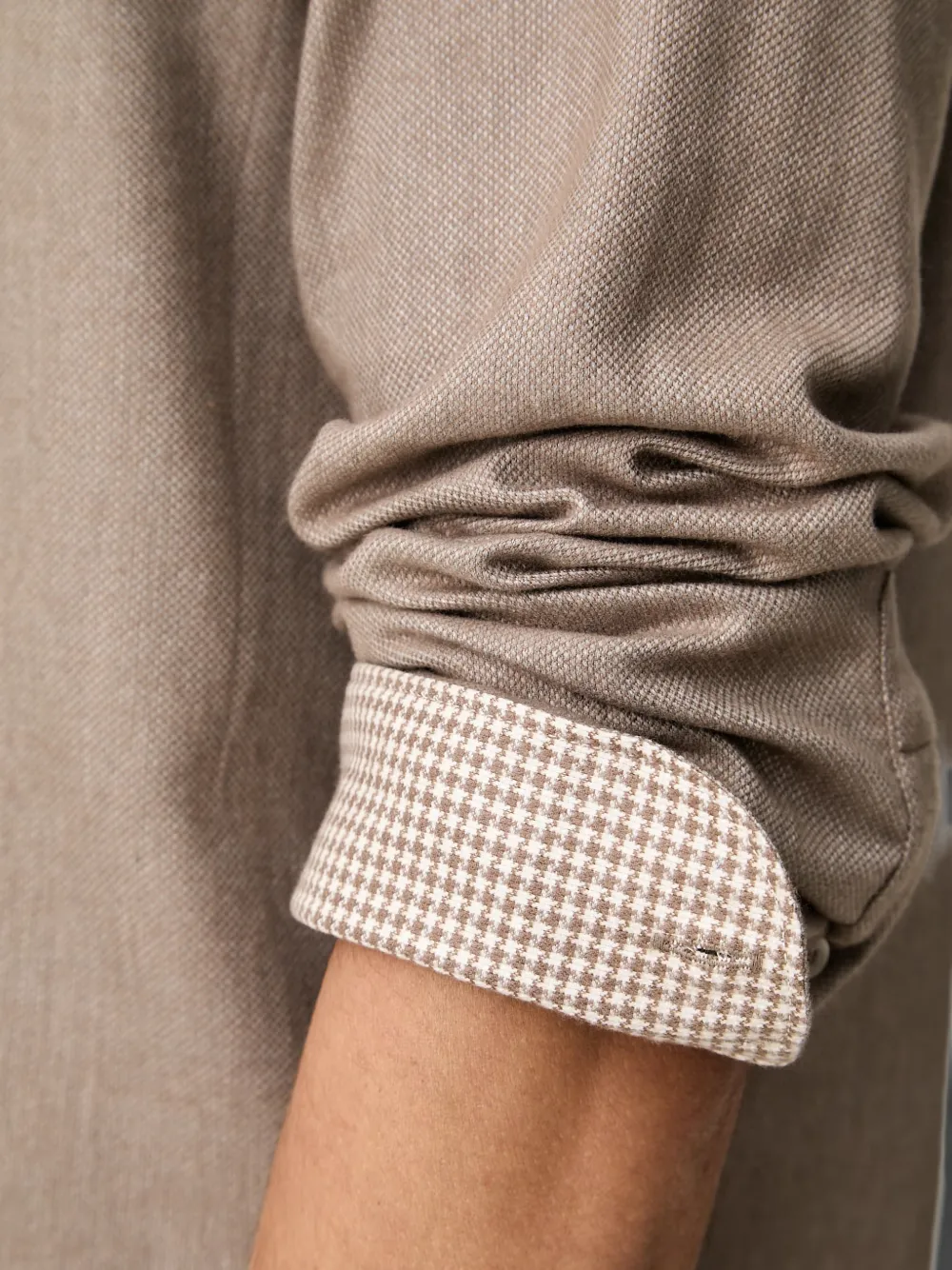 Paul & Shark Overhemd met pied-de-poule print en manchetten Bruin