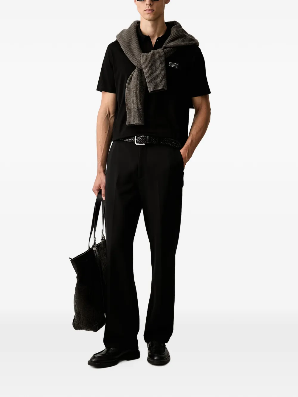 Paul & Shark Poloshirt met logoplakkaat Zwart