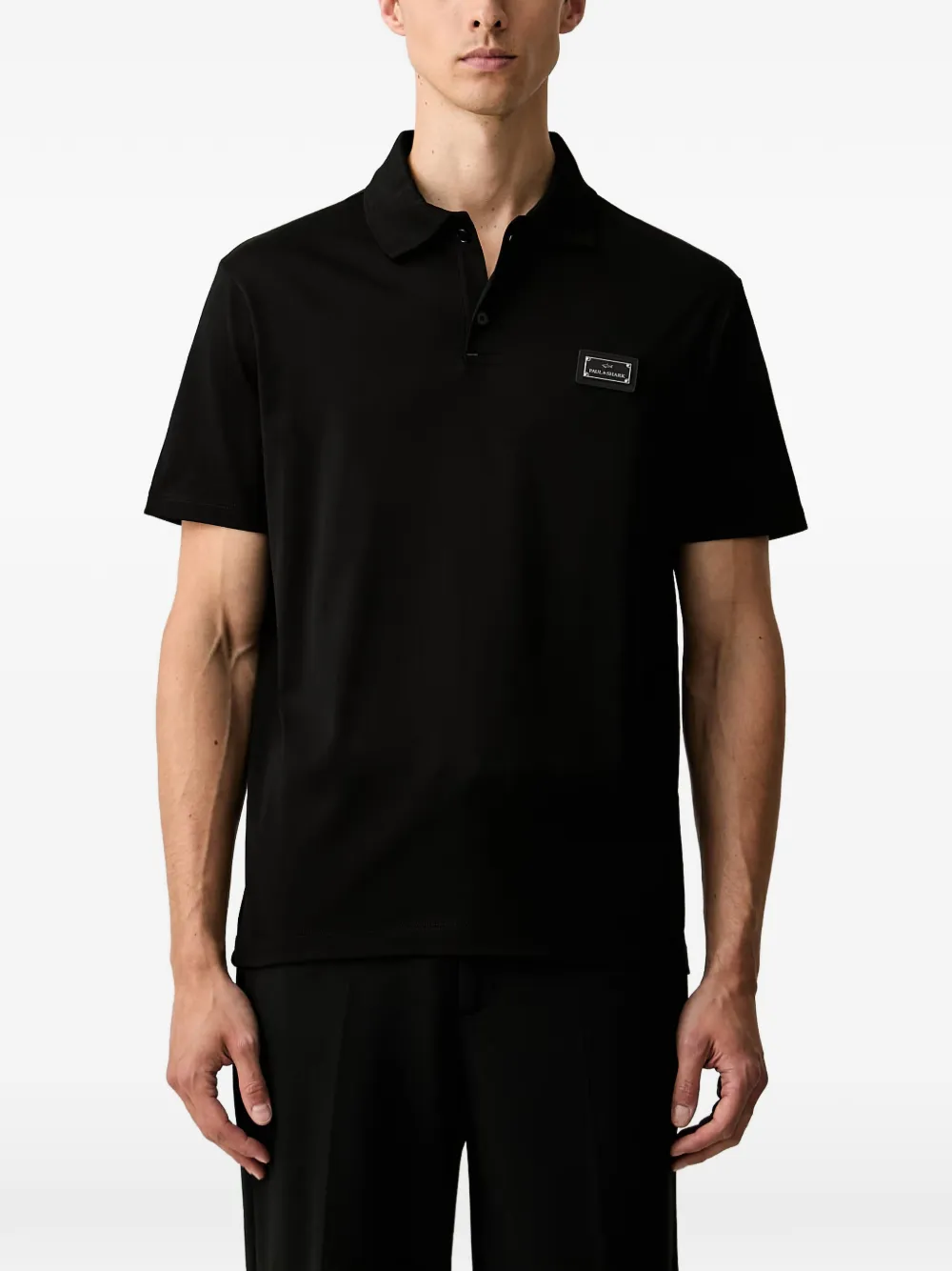 Paul & Shark logo-plaque polo shirt - Nero