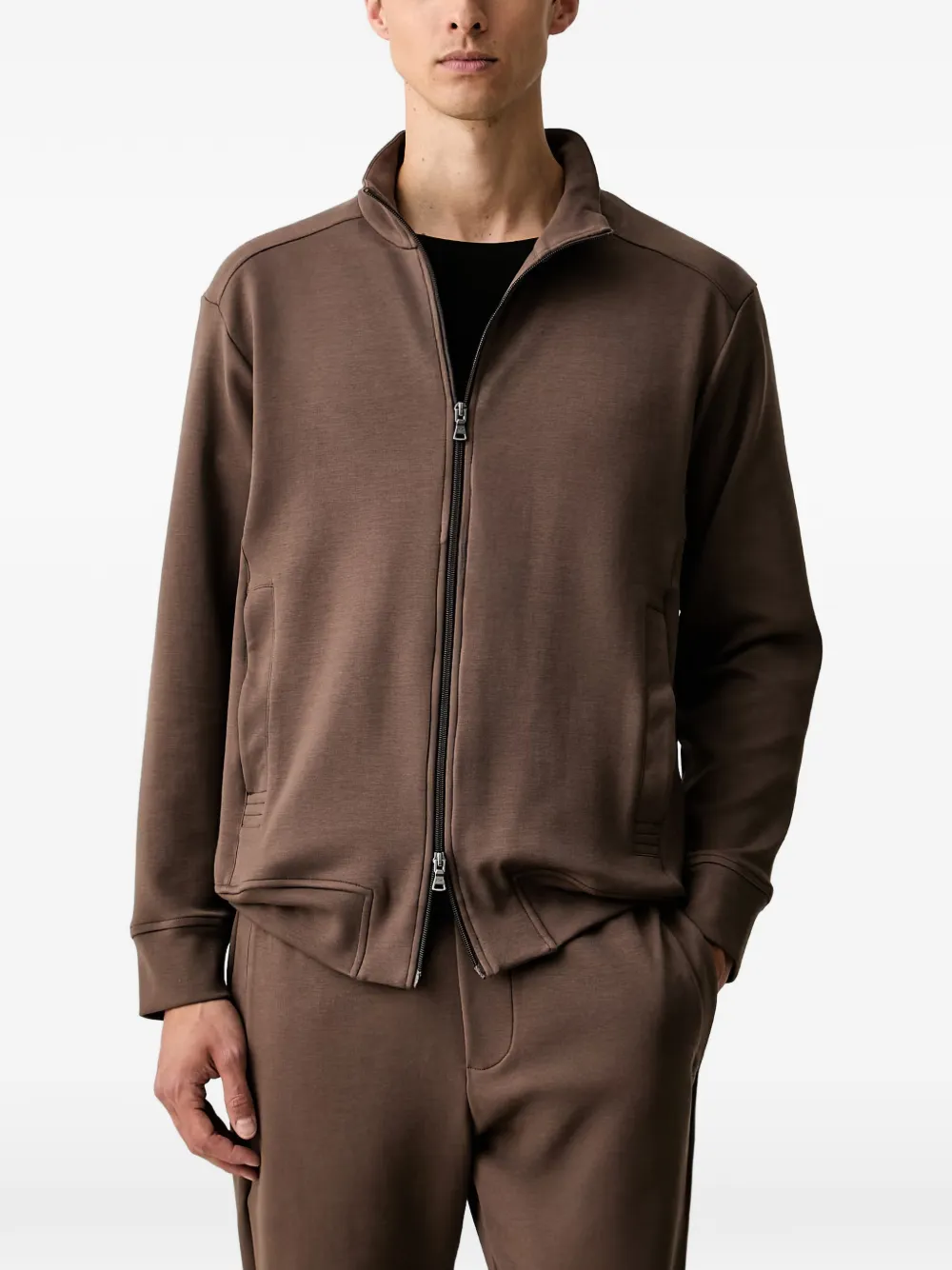 Paul & Shark zip-up high-neck sweater - Marrone
