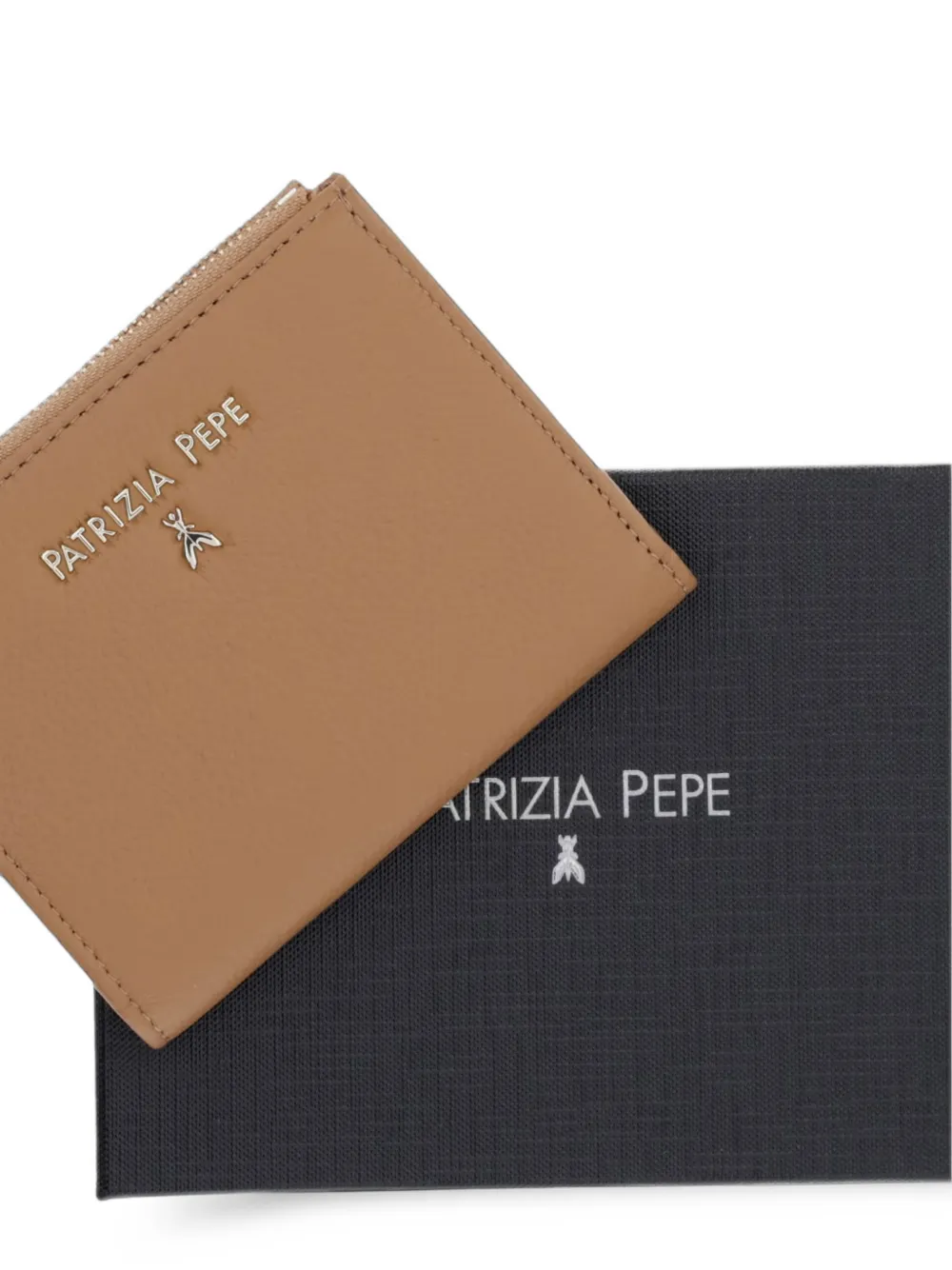 Patrizia Pepe Portemonnee met logoplakkaat Beige