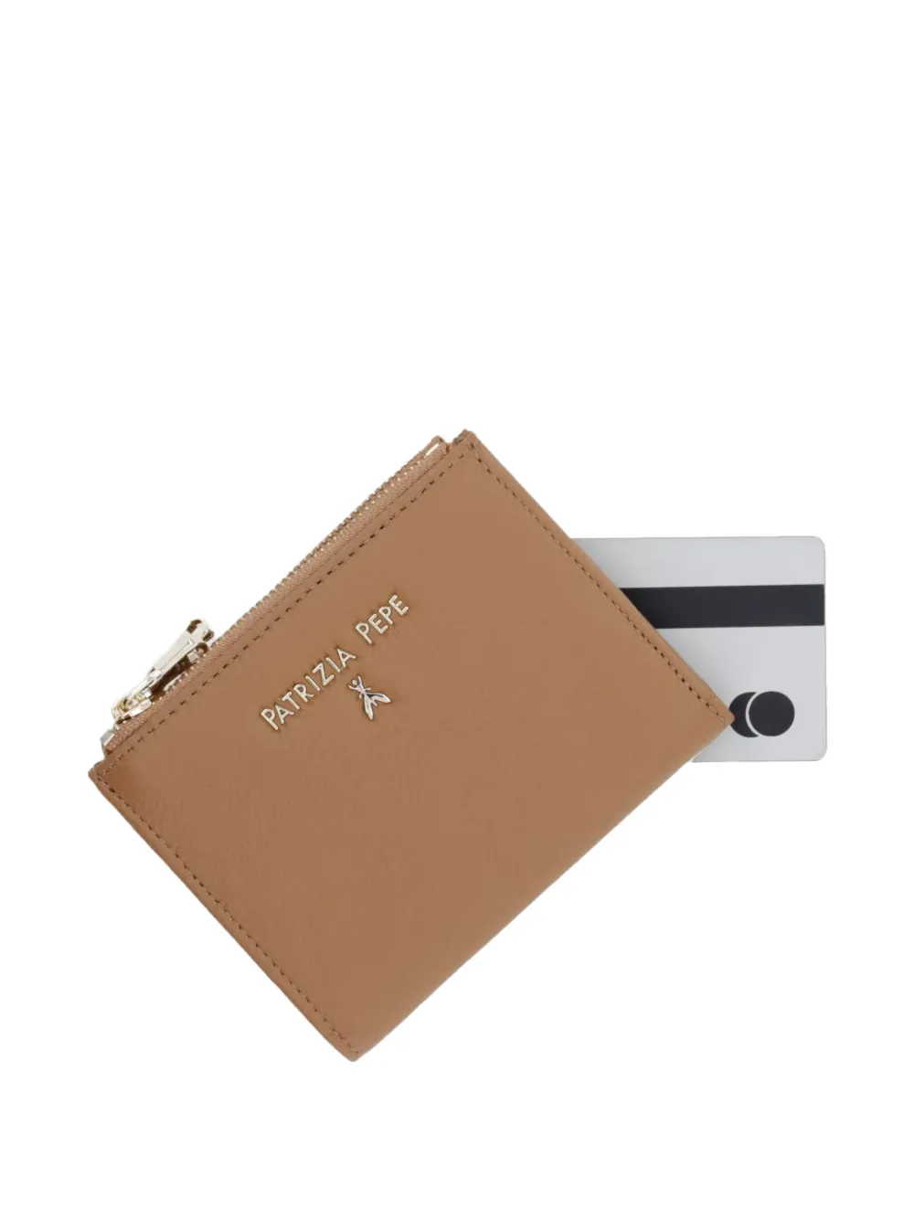 Patrizia Pepe Portemonnee met logoplakkaat Beige