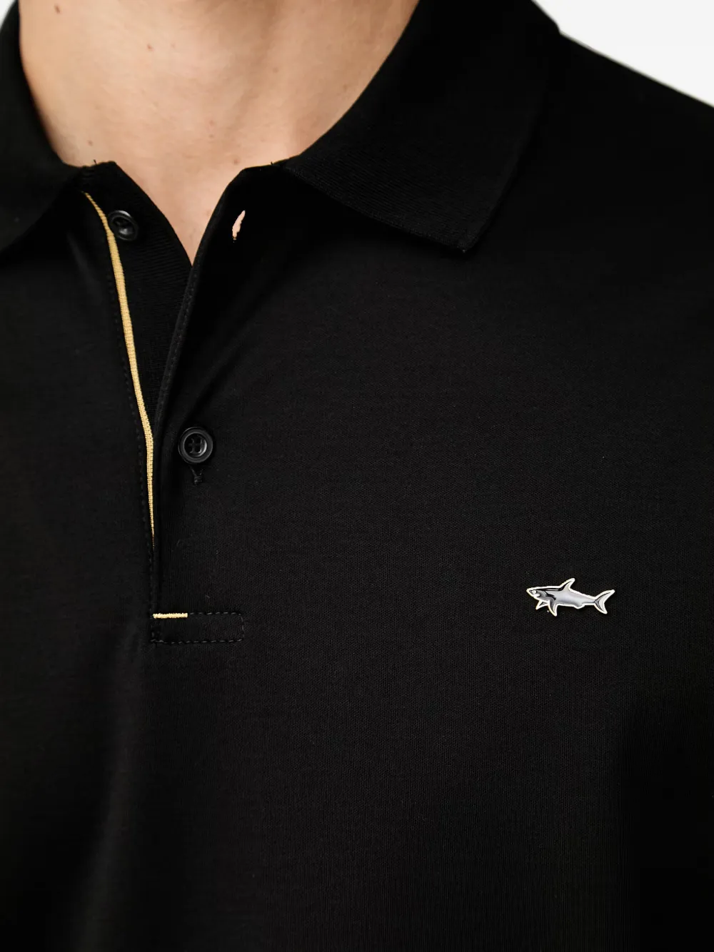 Paul & Shark logo-plaque polo shirt Zwart
