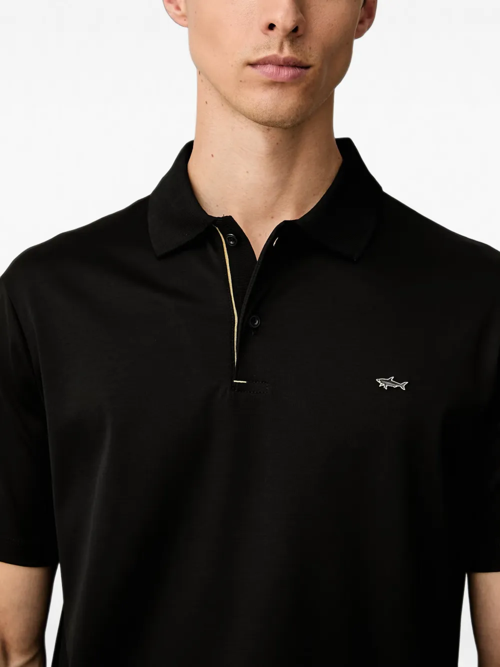 Paul & Shark logo-plaque polo shirt Zwart