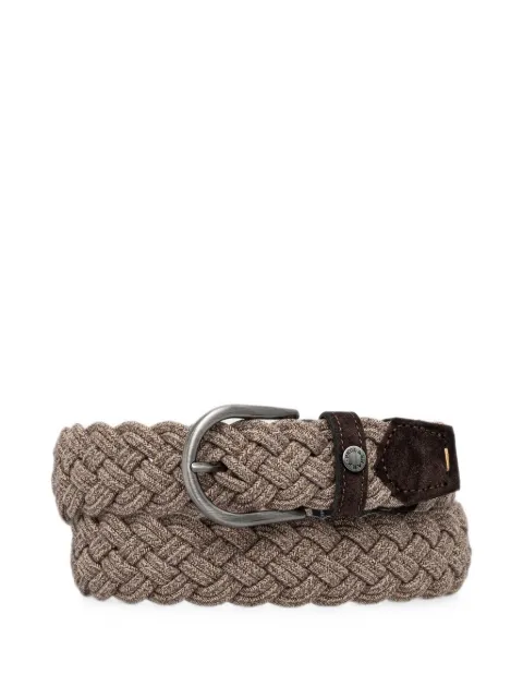 Paul & Shark braided suede-trim belt
