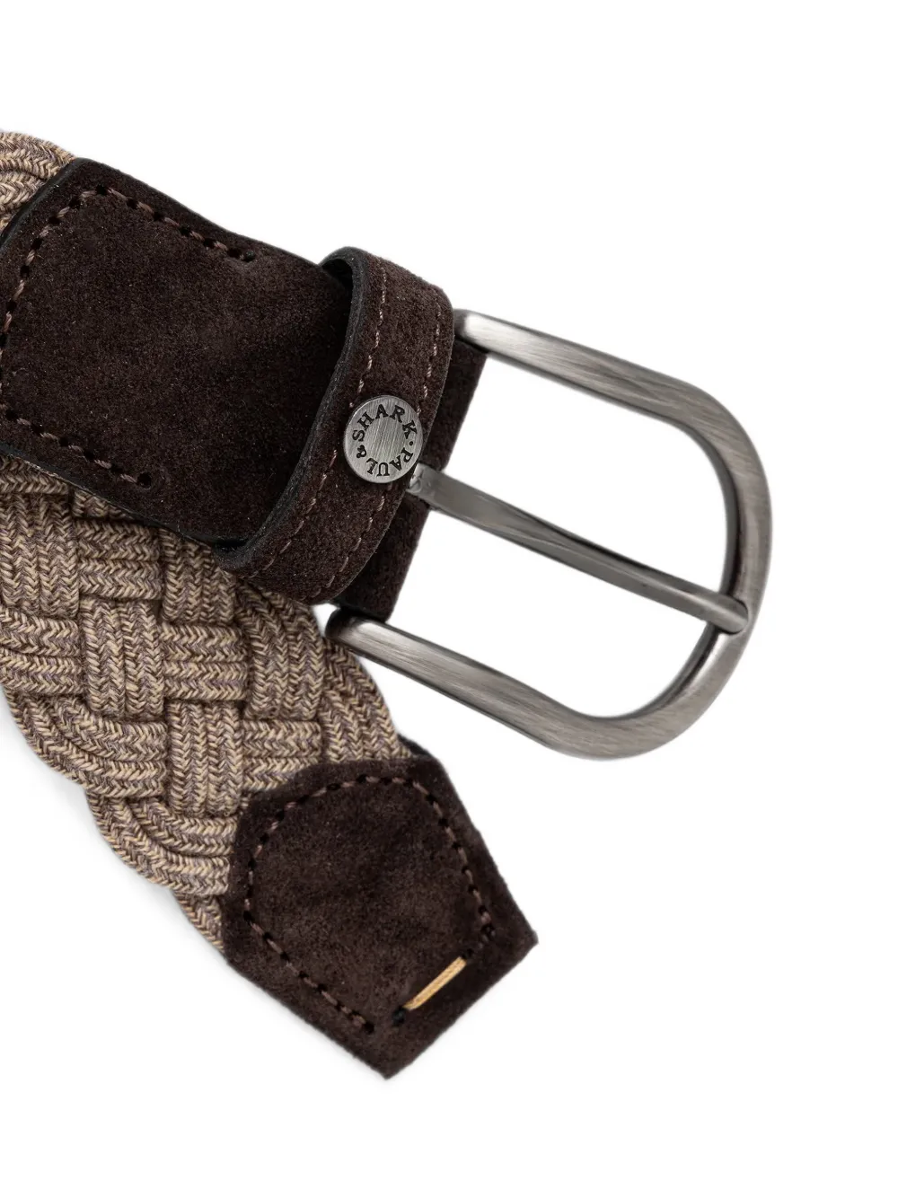 Paul & Shark Gevlochten riem met suède afwerking Beige